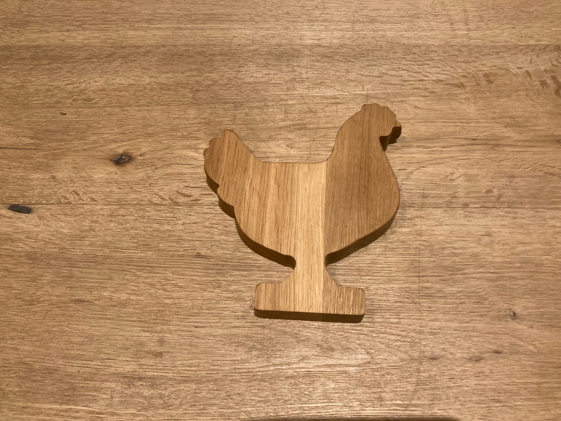 Deko aus Holz, Huhn, CNC gefräst, Holzhuhn, Eiche