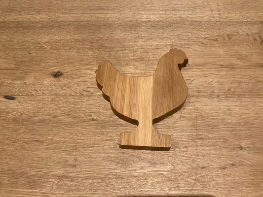 Deko aus Holz, Huhn, CNC gefräst, Holzhuhn, Eiche