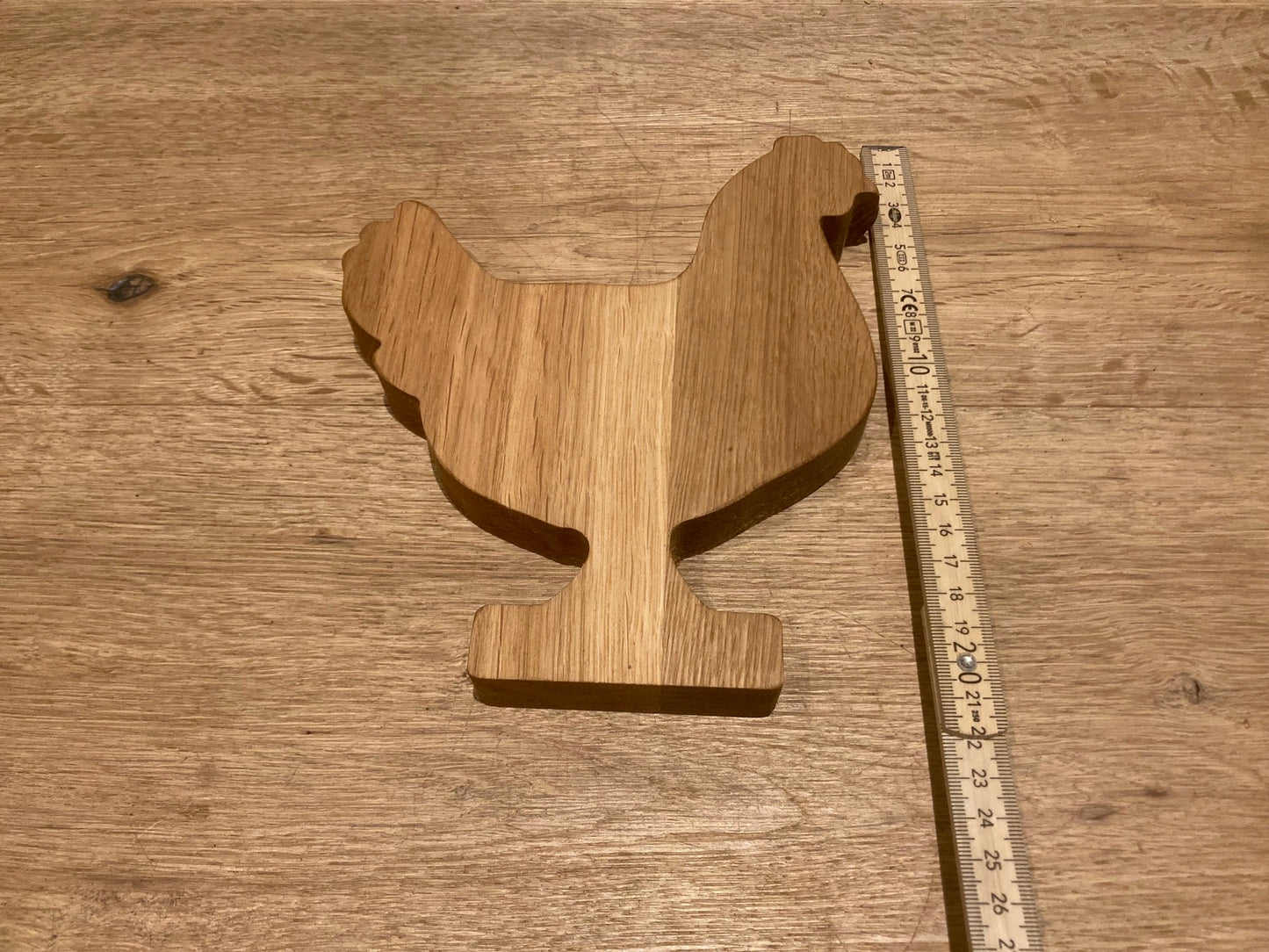 Deko aus Holz, Huhn, CNC gefräst, Holzhuhn, Eiche