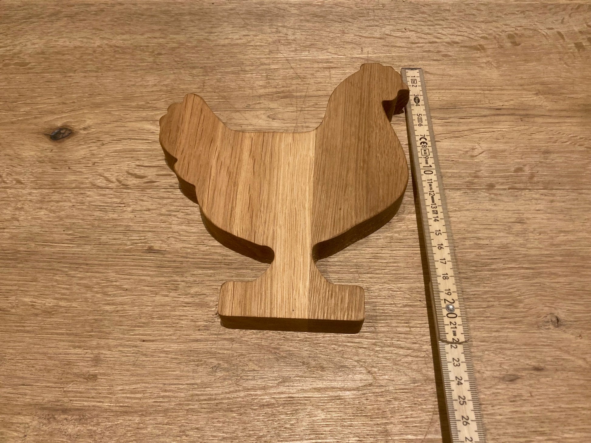 Deko aus Holz, Huhn, CNC gefräst, Holzhuhn, Eiche