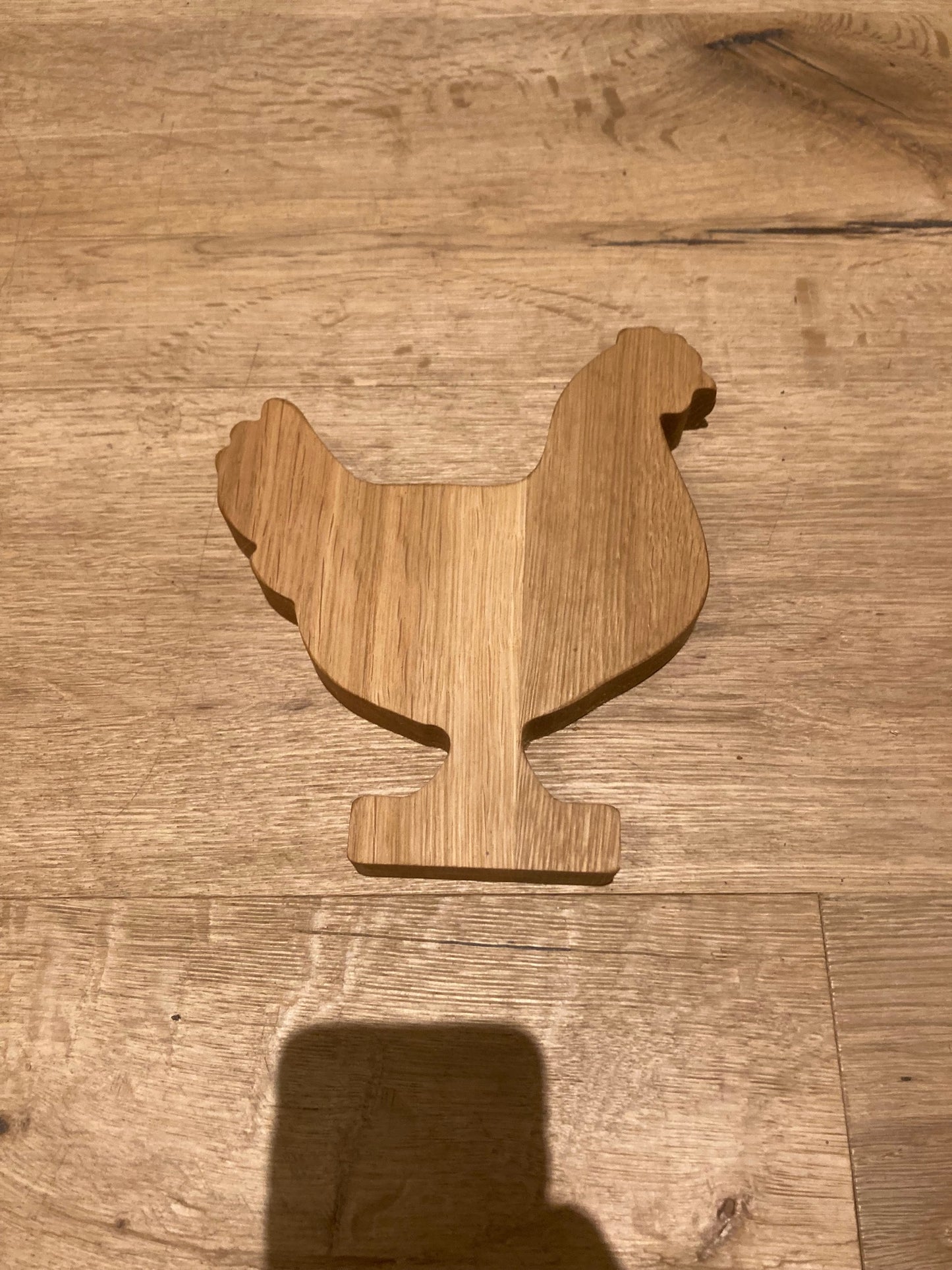 Deko aus Holz, Huhn, CNC gefräst, Holzhuhn, Eiche