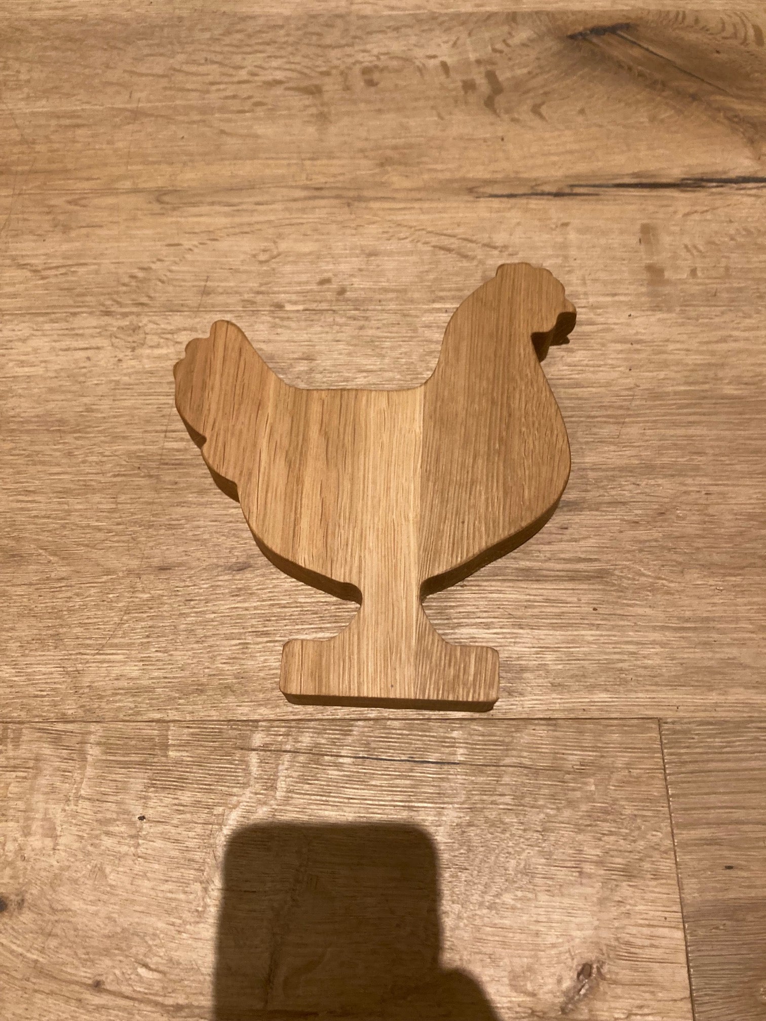 Deko aus Holz, Huhn, CNC gefräst, Holzhuhn, Eiche