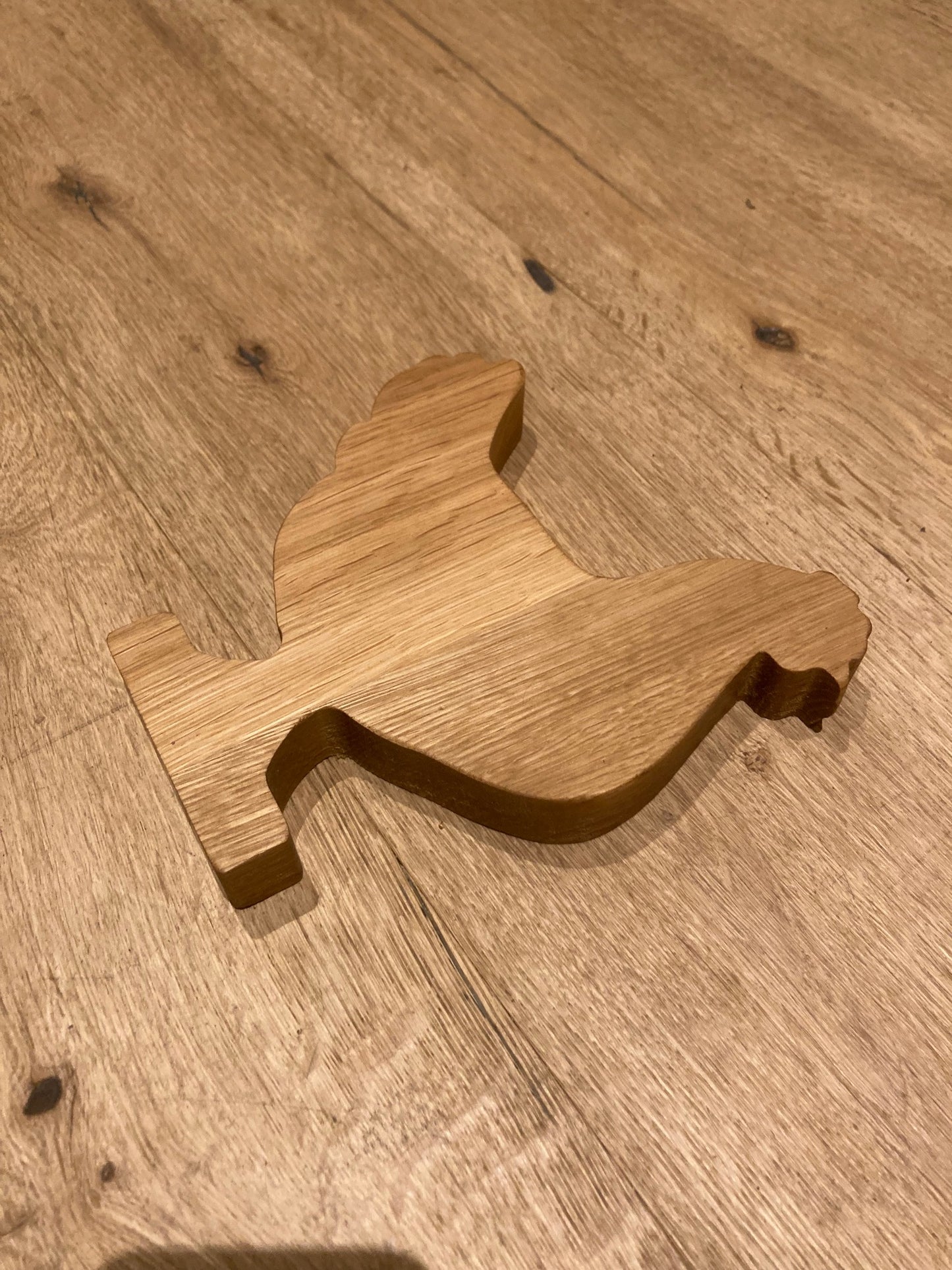 Deko aus Holz, Huhn, CNC gefräst, Holzhuhn, Eiche