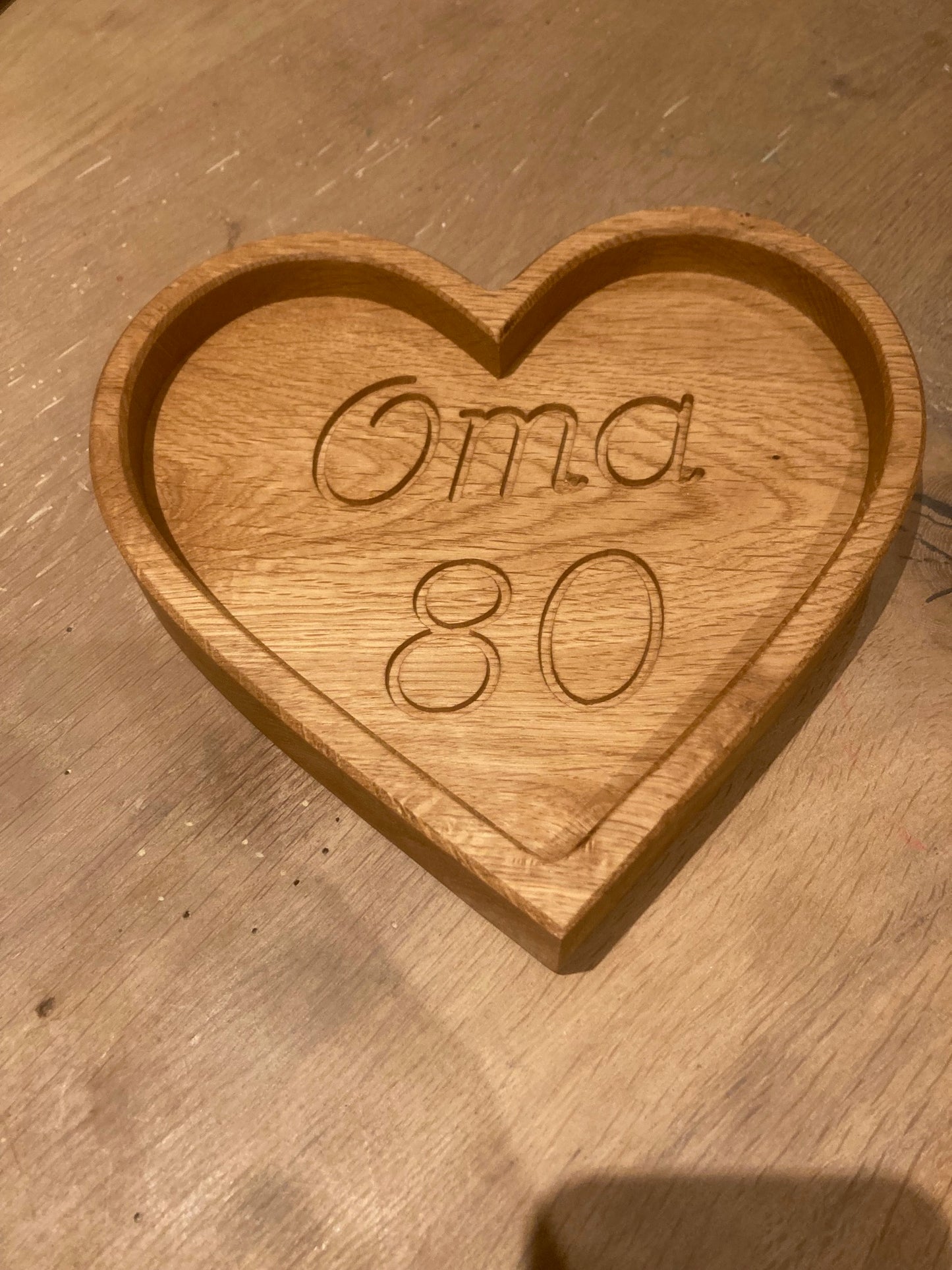 Herzschale 20x20x3 cm mit Gravur 