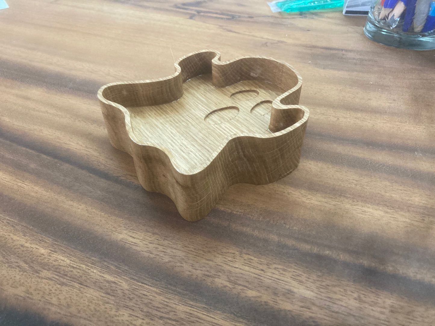 Schale "Gespenst" für Halloween, Eiche, geölt