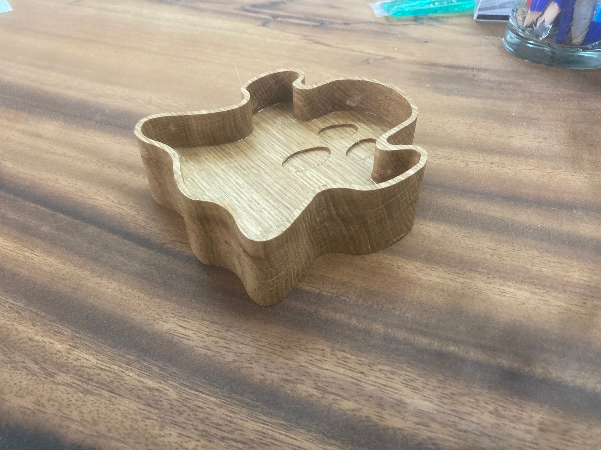 Schale "Gespenst" für Halloween, Eiche, geölt