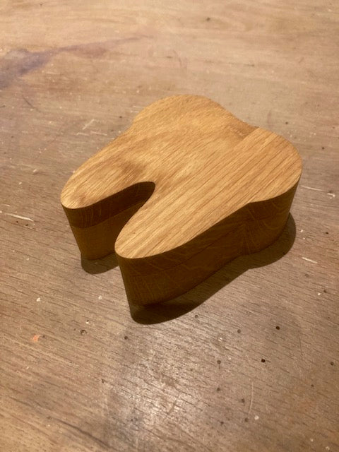 Zahndose, Aufbewahrungsdose Milchzähne, Eiche, gefräst, Sammeldose